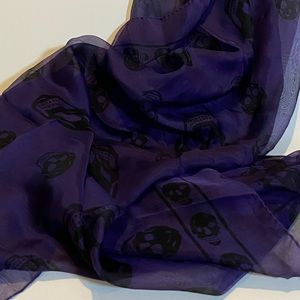 Alexander McQueen Silk Chiffon Skull Scarf